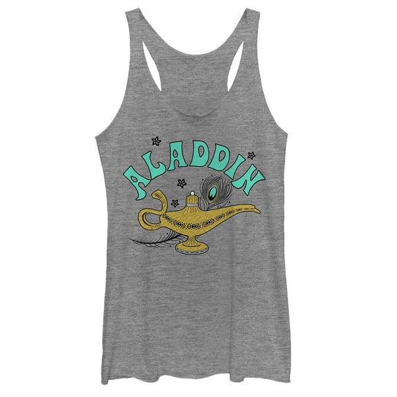 Women's Aladdin Lamp Magic  Racerback Tank Top Gray Heather X Large