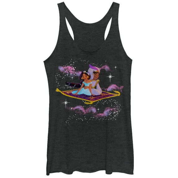 Women's Aladdin Magic Carpet Ride Racerback Tank Top Black Heather X Small