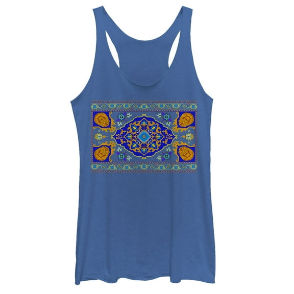Women's Aladdin Magic Carpet View  Racerback Tank Top Royal Blue Heather 2X Large
