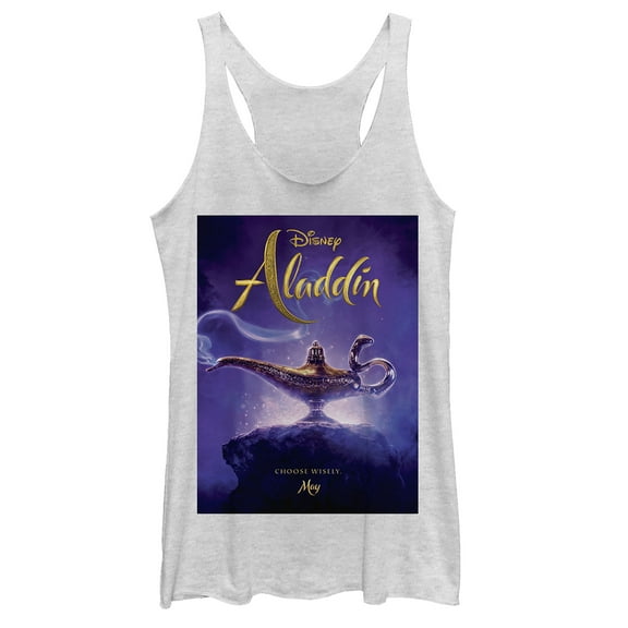 Women's Aladdin Movie Poster Magic Racerback Tank Top White Heather X Large