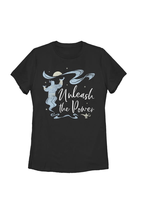 Women's Aladdin Unleash the Genie  Graphic Tee Black Medium
