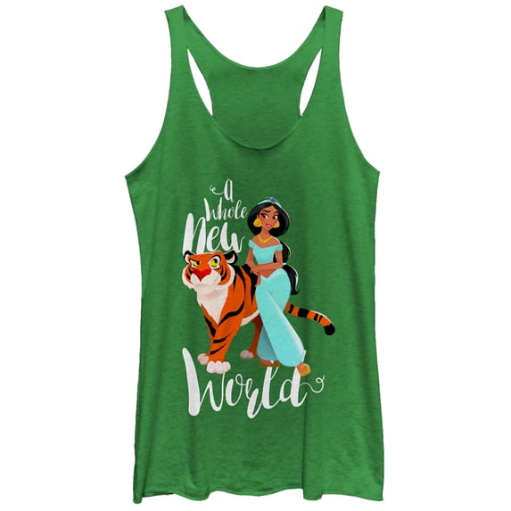 Women's Aladdin Whole New World Racerback Tank Top Envy Green X Large