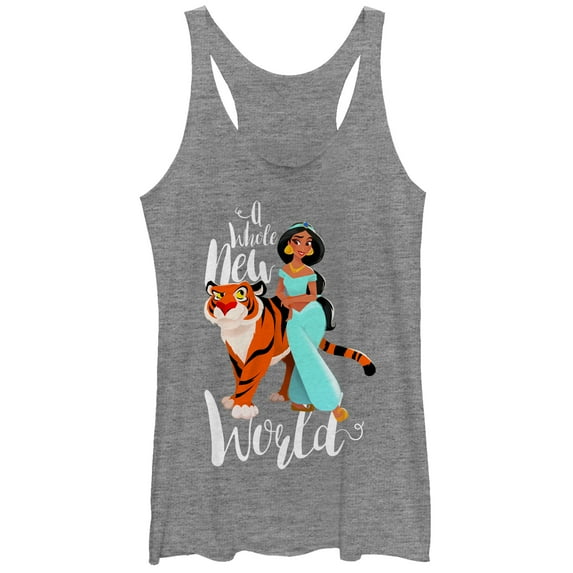 Women's Aladdin Whole New World Racerback Tank Top Gray Heather X Small