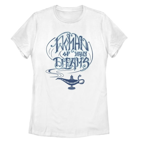 Women's Aladdin Woman of Many Dreams Lamp  Graphic Tee White Small