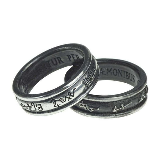 Women's Alchemy of England Demon Black & Angel White Ring Black/Silver