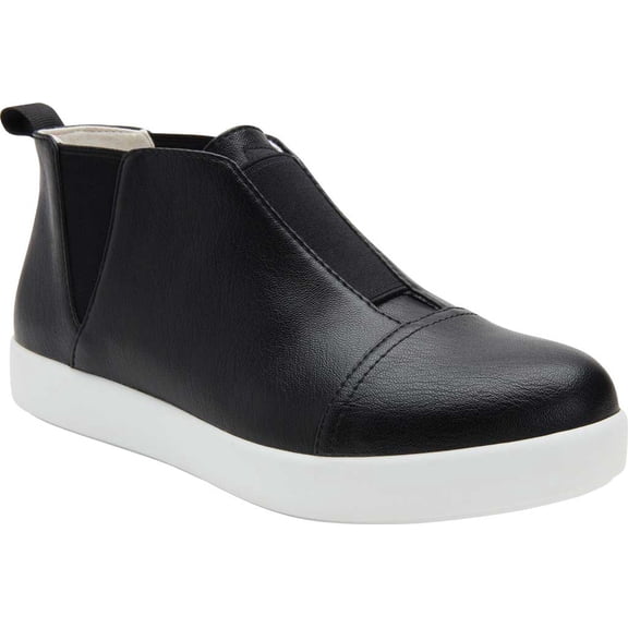 Women's Alegria by PG Lite Parker Pull On Sneaker Black Nappa Vegan Leather 39 M