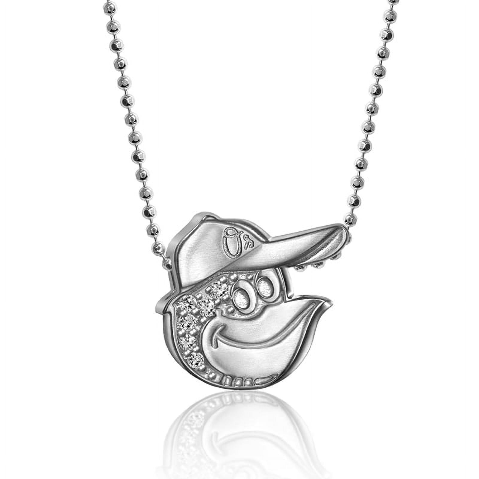 Women's Alex Woo Baltimore Orioles Little Logo 14kt White Gold & Diamond Necklace
