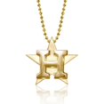 thumbnail image 1 of Women's Alex Woo Houston Astros 16" Little Logo 14k Yellow Gold Necklace, 1 of 2