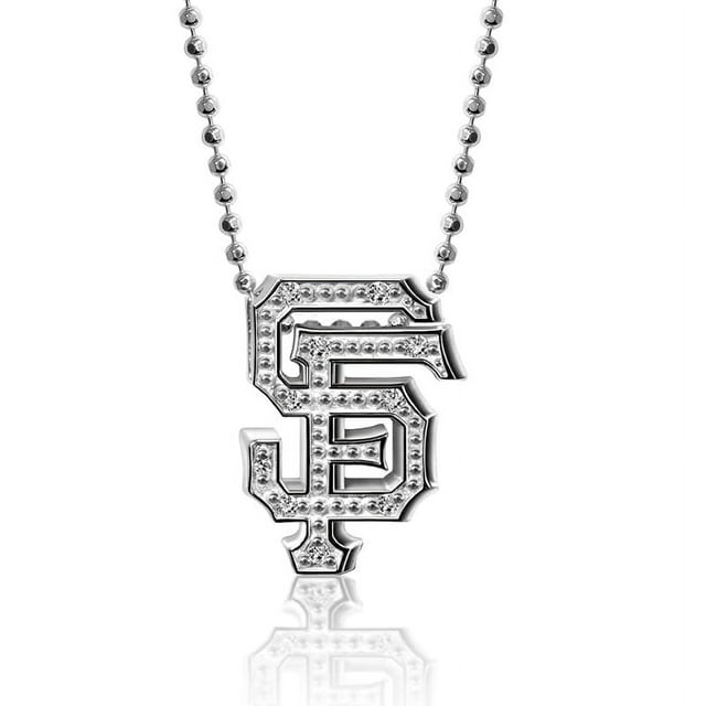 Women's Alex Woo San Francisco Giants Little Logo 14kt White Gold & Diamond Necklace