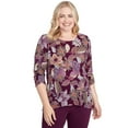 thumbnail image 1 of Alfred Dunner Womens Batik Floral Melange Printed Top, 1 of 4
