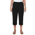 thumbnail image 1 of Women's Alfred Dunner Button Hem Denim Capri Pant Color: Black Size: 10, 1 of 4