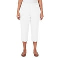thumbnail image 1 of Women's Alfred Dunner Button Hem Denim Capri Pant Color: White Size: 16, 1 of 4