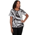 thumbnail image 1 of Alfred Dunner Womens Twisted Leaves Top With Side Tie Top, 1 of 4