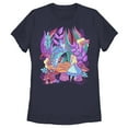 thumbnail image 1 of Women's Alice in Wonderland Caterpillar and Alice Graphic Tee Navy Blue X Large, 1 of 4