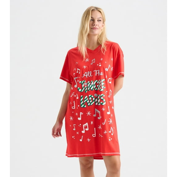 Little Blue House Women's Nightshirt, All the Jingle Ladies, One Size