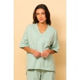 thumbnail image 1 of Women's Allergy-Free Victoria V-neck Oversized Top ( Size: M | Color: Muted Green ), 1 of 1