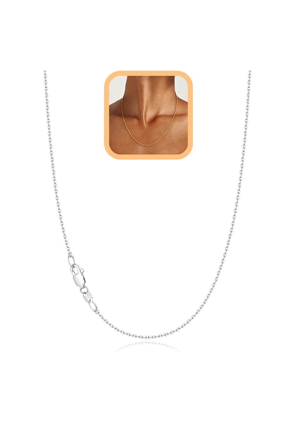Women’s Alloy Electroplated Chain Necklace, 1.1mm Thin Cable & Cuban Link Chain, 15.7/17.7 Inches, DIY Pendant Ready (Pendant Not Included), Sturdy Fashion Jewelry