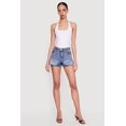 thumbnail image 1 of Women's Almost Famous Acid Wash Denim Ruffled Shorts, 1 of 4