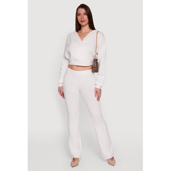 Women's Almost Famous Brushed Knit Pull On Flare Pants