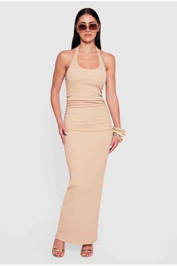 Women's Almost Famous Halter Neck Bodycon Maxi Dress
