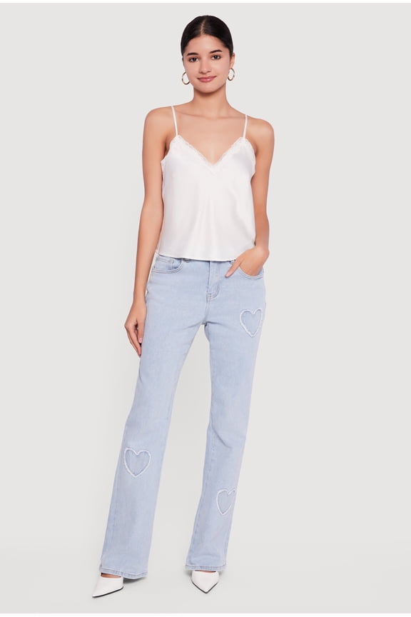 Women's Almost Famous Heart Patch Bootcut Jeans