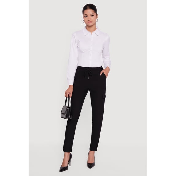 Women's Almost Famous High Waisted Tapered Leg Cargo Pants