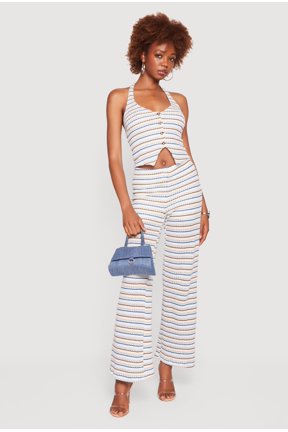 Women's Almost Famous Striped Pattern Pants