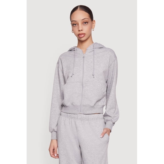 Women's Almost Famous Zip Front Long Sleeve Hoodie