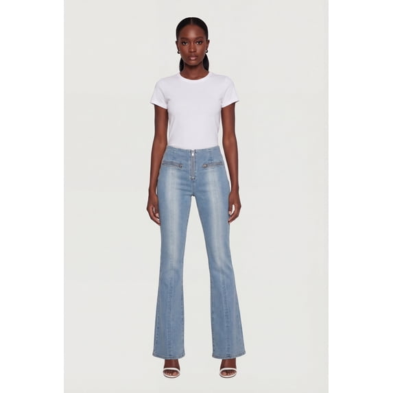 Women's Almost Famous Zip Front Mid Rise Bootcut Jeans