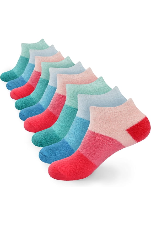 Women's Aloe Infused Fuzzy Nylon Moisturizing Spa Socks - Assortment 99 - Size 9-12 - 9 Pairs