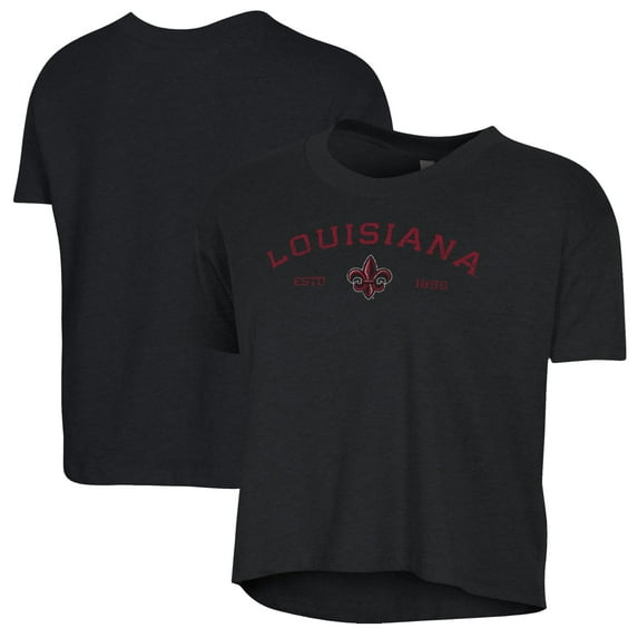 Women's Alternative Apparel Black Louisiana Ragin' Cajuns Retro Jersey Headliner Cropped T-Shirt