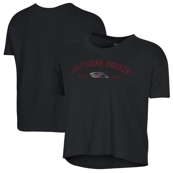 Women's Alternative Apparel Black Southern Oregon Raiders Retro Jersey Headliner Cropped T-Shirt