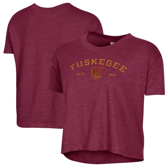 Women's Alternative Apparel Crimson Tuskegee Golden Tigers Retro Jersey Headliner Cropped T-Shirt