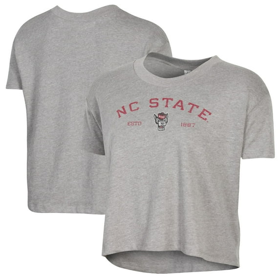 Women's Alternative Apparel Gray NC State Wolfpack Retro Jersey Headliner Cropped T-Shirt