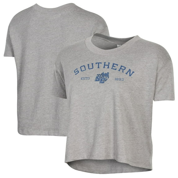 Women's Alternative Apparel Gray Southern Connecticut State Owls Retro Jersey Headliner Cropped T-Shirt