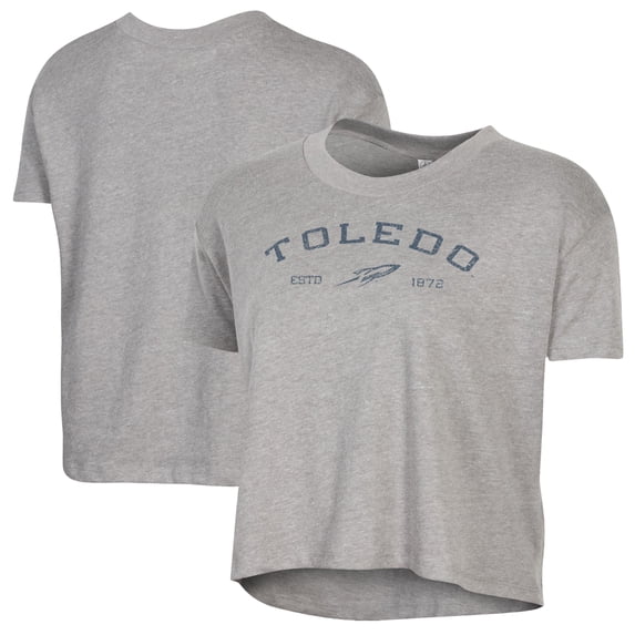 Women's Alternative Apparel Gray Toledo Rockets Retro Jersey Headliner Cropped T-Shirt