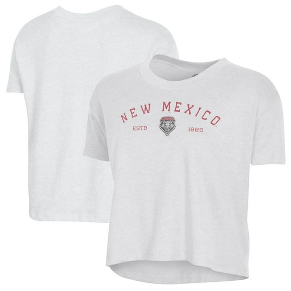 Women's Alternative Apparel White New Mexico Lobos Retro Jersey Headliner Cropped T-Shirt