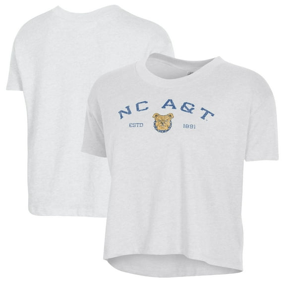 Women's Alternative Apparel White North Carolina A&T Aggies Retro Jersey Headliner Cropped T-Shirt