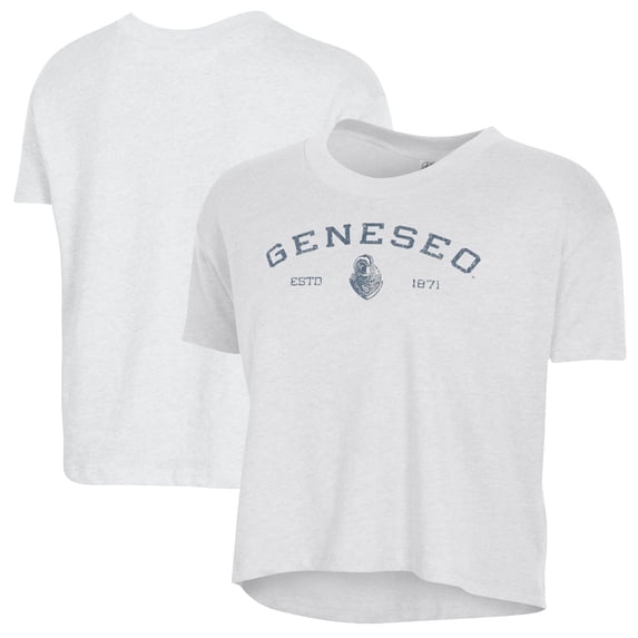 Women's Alternative Apparel White SUNY Geneseo Knights Retro Jersey Headliner Cropped T-Shirt
