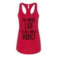 thumbnail image 1 of Women's Always Late But God's Timing Is Perfect Racerback Tank Top-Cardinal-large, 1 of 4