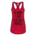 thumbnail image 1 of Women's Always Late But God's Timing Is Perfect Racerback Tank Top-Cardinal-xxl, 1 of 4