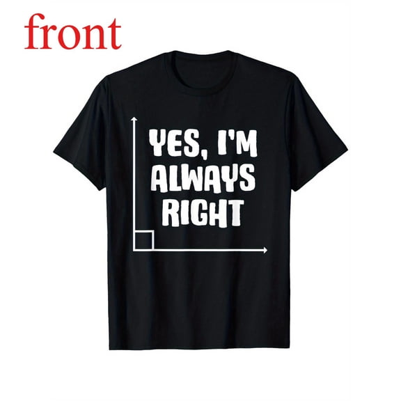 Women's Always Right Graphic Breathable T Shirt Casual Comfortable Short Sleeve Round Neck Top Black S-5XL