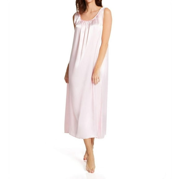 Women's Amanda Rich 103-40 Satin Banded Sleeve Long Gown (Light Pink XS)