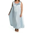 thumbnail image 1 of Women's Amanda Rich 103-40X Plus Satin Banded Sleeve Long Gown (Light Blue 2X), 1 of 1