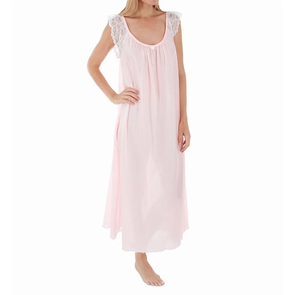 Women's Amanda Rich 105-SH Lace Cap Ankle Length Gown (Light Pink XS)