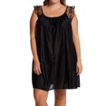thumbnail image 1 of Women's Amanda Rich 106-SHX Plus Lace Cap Knee Length Gown (Black XL), 1 of 1