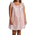 thumbnail image 1 of Women's Amanda Rich 106-SHX Plus Lace Cap Knee Length Gown (Light Pink XL), 1 of 1