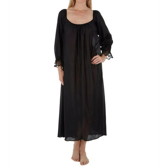 Women's Amanda Rich 107-SH Long Sleeve Ankle Length Gown (Black M)