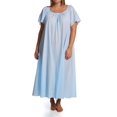 thumbnail image 1 of Women's Amanda Rich 145-80X Plus Short Sleeve Long Gown with Eyelet Trim (Blue XL), 1 of 4