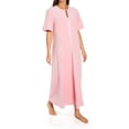 thumbnail image 1 of Women's Amanda Rich 14ss-94 Short Sleeve Stretch Terry Velour Long Zip Robe (Pink S), 1 of 1